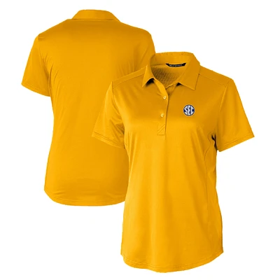 Women's Cutter & Buck  Gold SEC Gear DryTec Prospect Textured Stretch Polo