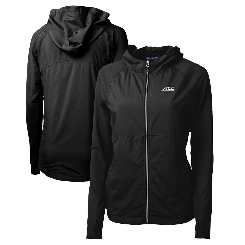Women's Cutter & Buck Black ACC Gear Adapt Eco Knit Hybrid Recycled Full-Zip Jacket