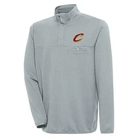 Men's Antigua  Gray Cleveland Cavaliers Steamer Quarter-Snap Pullover Top