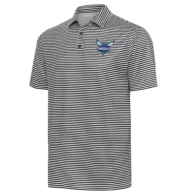 Men's Antigua  Black Charlotte Hornets Skills Polo