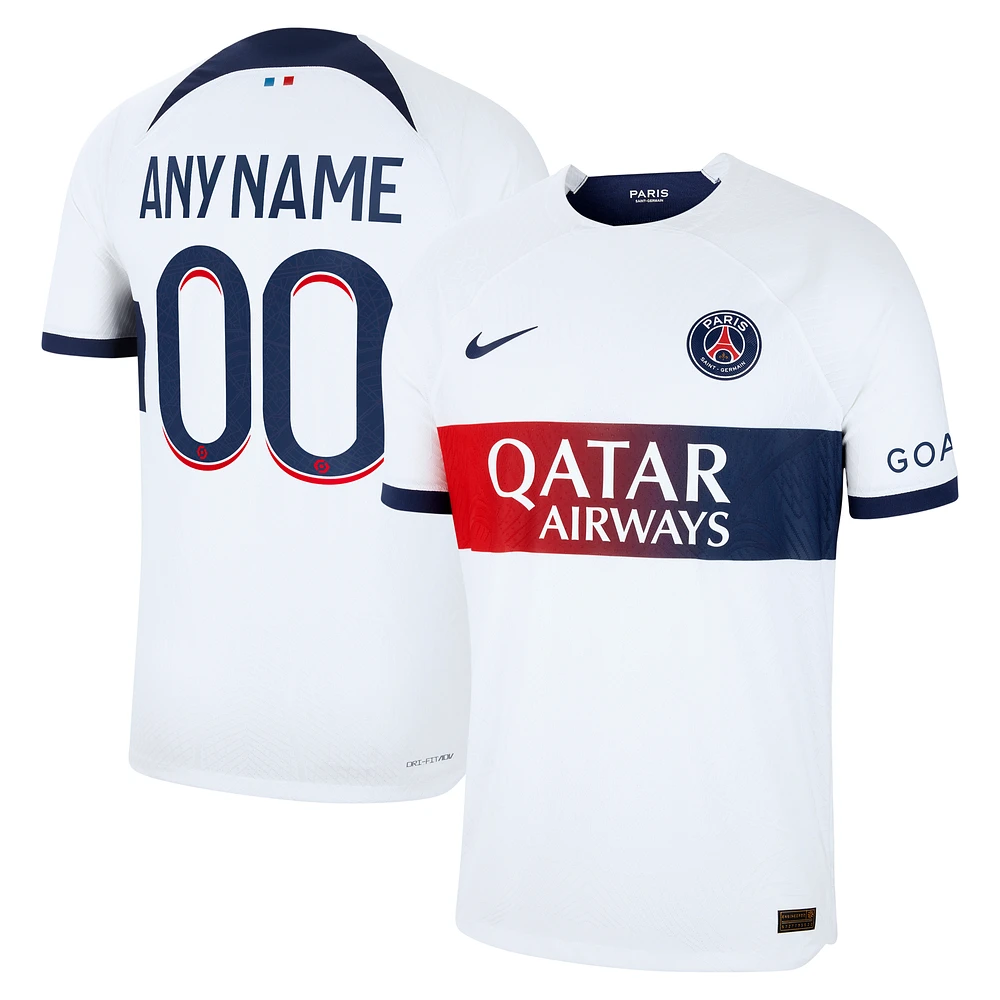 Men's Nike White Paris Saint-Germain 2023/24 Away Vapor Match Authentic Custom Jersey