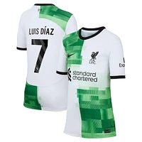 Youth Nike Luis Diaz White Liverpool 2023/24 Away Replica Player Jersey