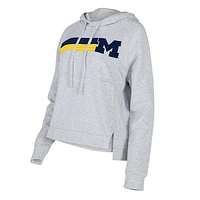 Women's Concepts Sport Gray Michigan Wolverines Cedar Tri-Blend Raglan Pullover Hoodie