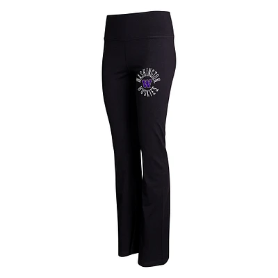 Women's Concepts Sport Black Washington Huskies Enclave Tri-Blend Flared Leggings