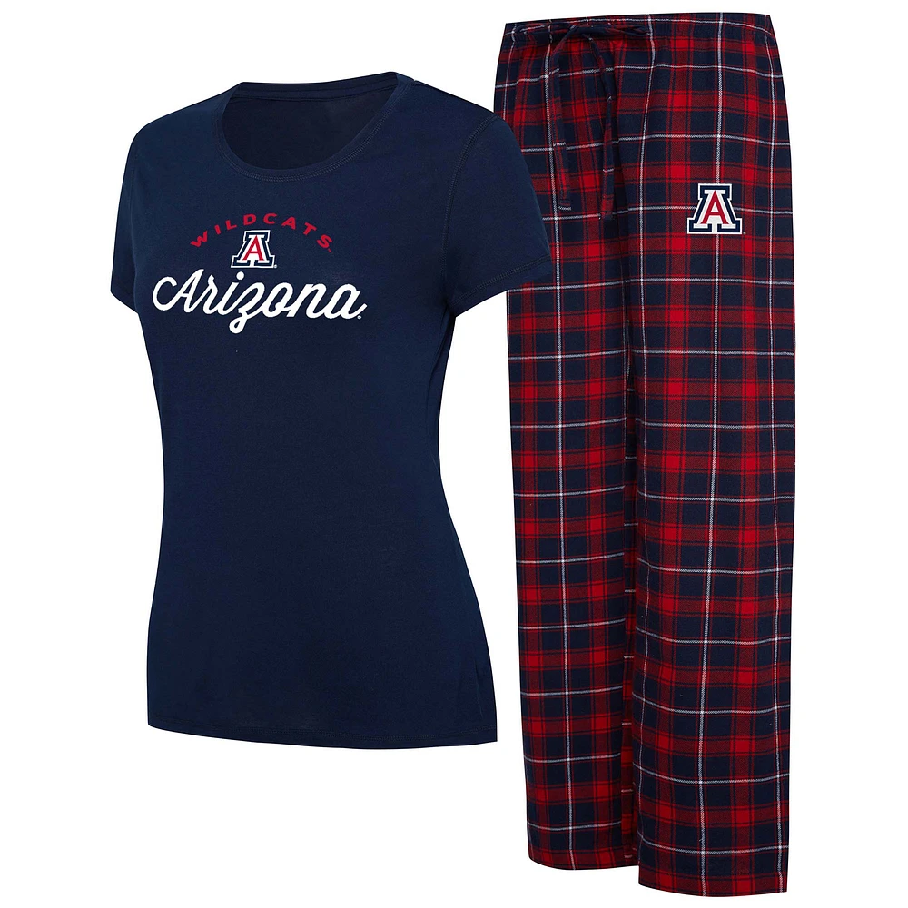 Women's Concepts Sport Navy/Red Arizona Wildcats Arctic T-Shirt & Flannel Pants Sleep Set