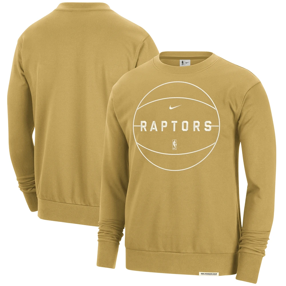 Men's Nike Gold Toronto Raptors 2023/24 Standard Issue Travel Performance Pullover Sweatshirt