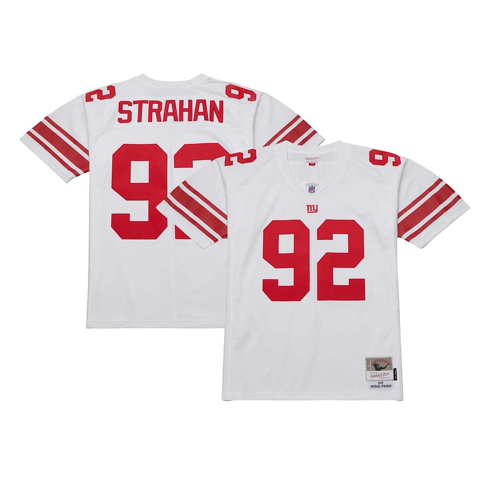 Men's Mitchell & Ness Michael Strahan White New York Giants Legacy Replica Jersey