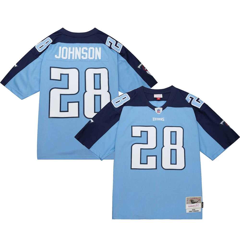 Men's Mitchell & Ness Chris Johnson Light Blue Tennessee Titans Legacy Replica Jersey