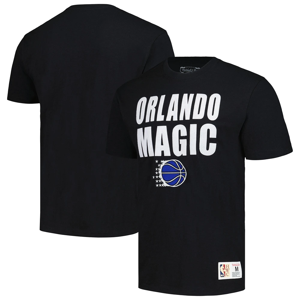 Men's Mitchell & Ness Black Orlando Magic Hardwood Classics Legendary Slub T-Shirt