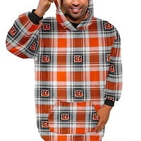 Pegasus  Cincinnati Bengals Plaid Logo Box Bloncho with Sherpa Inside