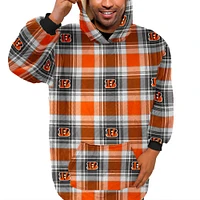 Pegasus  Cincinnati Bengals Plaid Logo Box Bloncho with Sherpa Inside