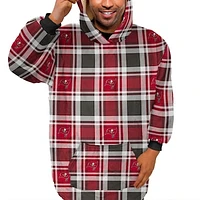 Pegasus  Tampa Bay Buccaneers Plaid Logo Box Bloncho with Sherpa Inside