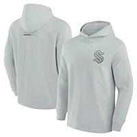 Men's Fanatics Gray Seattle Kraken Elements Lightweight Tri-Blend Fleece Hoodie