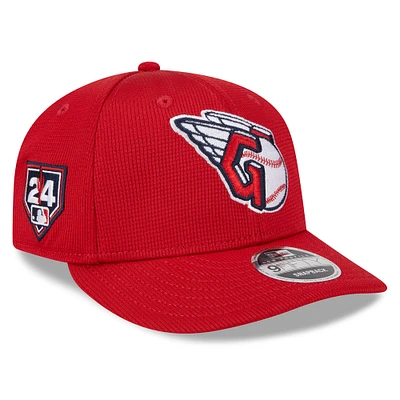 Men's New Era  Red Cleveland Guardians 2024 Spring Training Low Profile 9FIFTY Snapback Hat