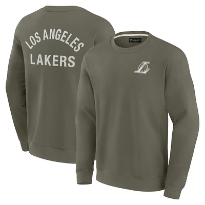 Unisex Fanatics Olive Los Angeles Lakers Super Soft Pullover Crew Sweatshirt