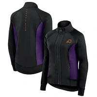 Women's Fanatics Black Phoenix Suns Studio Fitted Full-Zip Gym Track Jacket