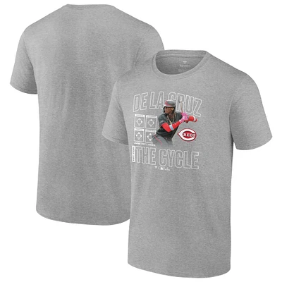 Men's Elly De La Cruz Heather Gray Cincinnati Reds Cycle T-Shirt
