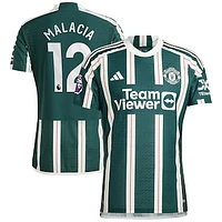 Men's adidas Tyrell Malacia Green Manchester United 2023/24 Away Authentic Player Jersey