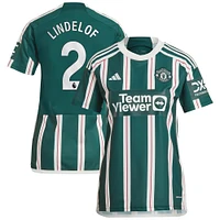 Women's adidas Victor Lindelof Green Manchester United 2023/24 Away Replica Player Jersey