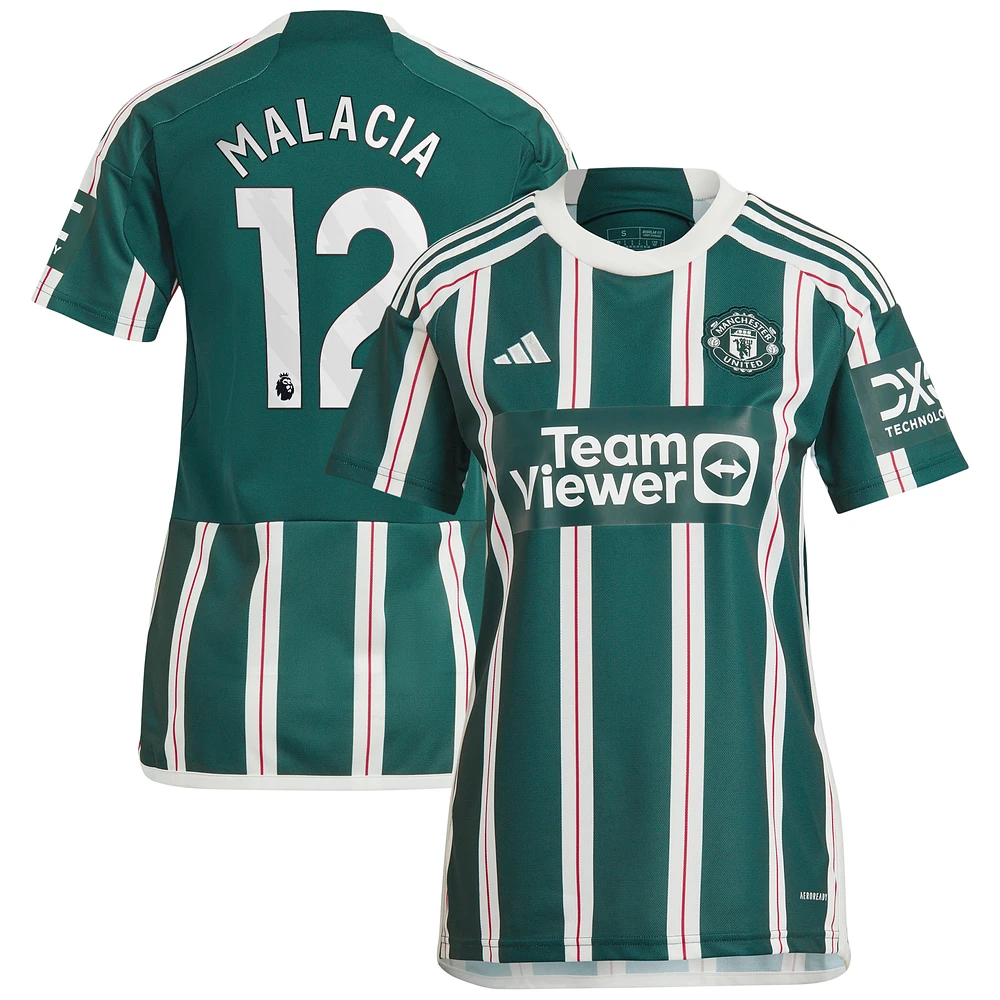 Women's adidas Tyrell Malacia Green Manchester United 2023/24 Away Replica Player Jersey