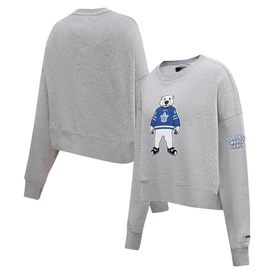 Women's Pro Standard Heather Gray Toronto Maple Leafs Mascot Crewneck Pullover Sweatshirt