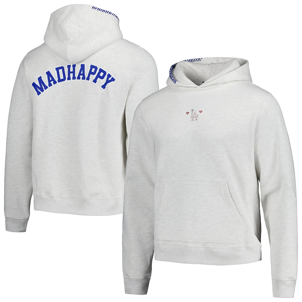 Unisex Heather Gray Los Angeles Dodgers Fleece Pullover Hoodie