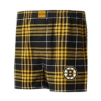 Men's Concepts Sport Black/Gold Boston Bruins Concord Flannel Boxers