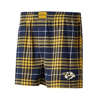 Men's Concepts Sport Navy/Gold Nashville Predators Concord Flannel Boxers