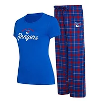 Women's Concepts Sport Blue/Red New York Rangers Arctic T-Shirt & Pajama Pants Sleep Set