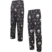 Men's Concepts Sport Black San Jose Sharks Gauge Allover Print Knit Sleep Pants