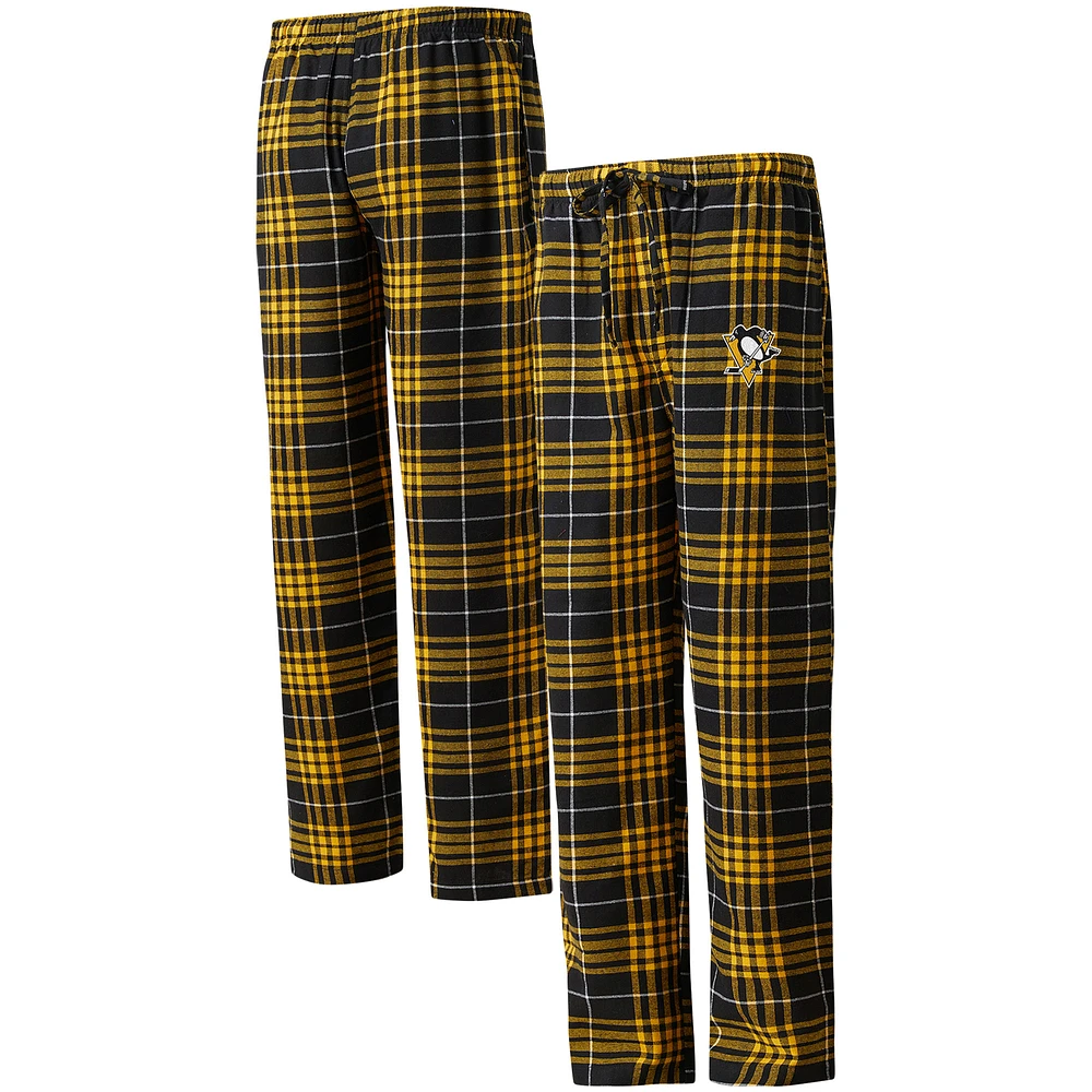 Men's Concepts Sport Black/Gold Pittsburgh Penguins Concord Flannel Sleep Pants