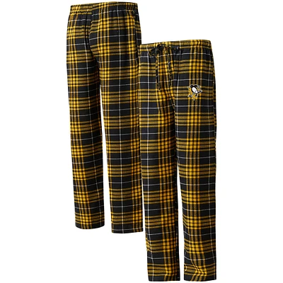 Men's Concepts Sport Black/Gold Pittsburgh Penguins Concord Flannel Sleep Pants