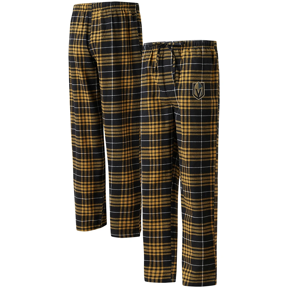 Men's Concepts Sport Black/Gold Vegas Golden Knights Concord Flannel Sleep Pants