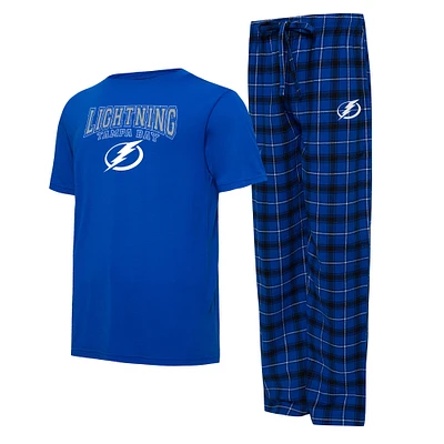 Men's Concepts Sport Blue/Black Tampa Bay Lightning Arctic T-Shirt & Pajama Pants Sleep Set