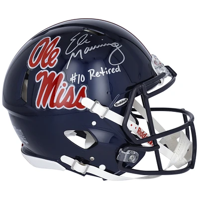 Eli Manning Ole Miss Rebels Autographed Riddell Helmet with Inscription