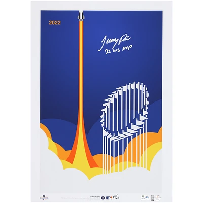 Limited Edition of 22: Jeremy Pena Houston Astros Autographed 2022 MLB World Series Rocket Print with Inscription