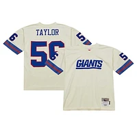 Men's Mitchell & Ness Lawrence Taylor Cream New York Giants Chainstitch Legacy Jersey