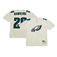 Men's Mitchell & Ness Brian Dawkins Cream Philadelphia Eagles Chainstitch Legacy Jersey