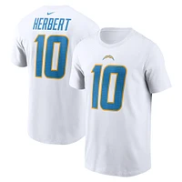 Men's Nike Justin Herbert  White Los Angeles Chargers Player Name & Number T-Shirt