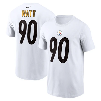 Men's Nike T.J. Watt  White Pittsburgh Steelers Player Name & Number T-Shirt