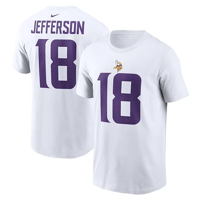Men's Nike Justin Jefferson  White Minnesota Vikings Player Name & Number T-Shirt