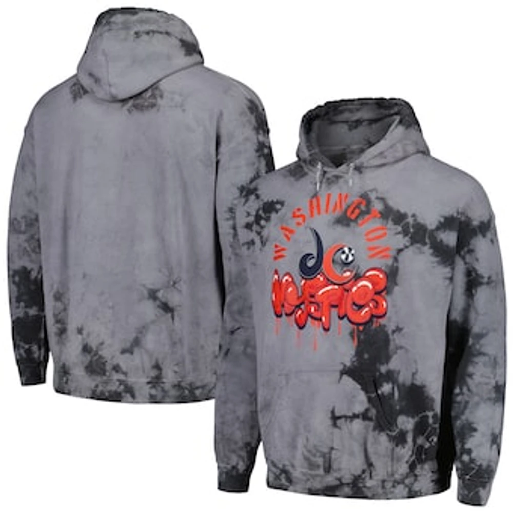 Unisex Stadium Essentials Charcoal Washington Mystics Street Art Dark Crystal Tie-Dye Washed Pullover Hoodie