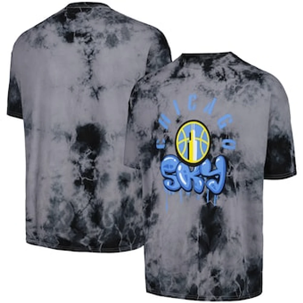 Unisex Stadium Essentials Charcoal Chicago Sky Street Art Dark Crystal Washed Tie-Dye T-Shirt