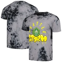 Unisex Stadium Essentials Charcoal Seattle Storm Street Art Dark Crystal Washed Tie-Dye T-Shirt