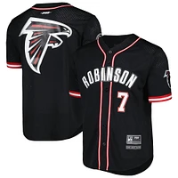 Men's Pro Standard Bijan Robinson Black Atlanta Falcons Mesh Baseball Button-Up T-Shirt