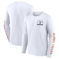 Men's Fanatics  White Detroit Tigers Press Box Long Sleeve T-Shirt