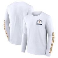 Men's Fanatics White Houston Astros Press Box Long Sleeve T-Shirt