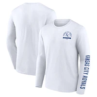 Men's Fanatics  White Kansas City Royals Press Box Long Sleeve T-Shirt