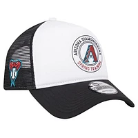 Men's New Era White/Red Arizona Diamondbacks Spring Training Circle Foam A-Frame 9FORTY Trucker Adjustable Hat