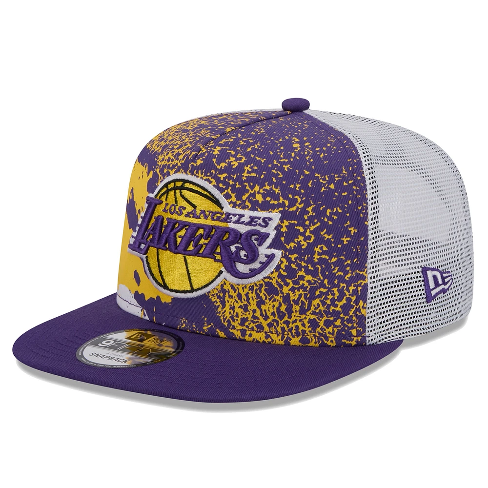 Men's New Era Purple Los Angeles Lakers Court Sport Speckle 9FIFTY Snapback Hat